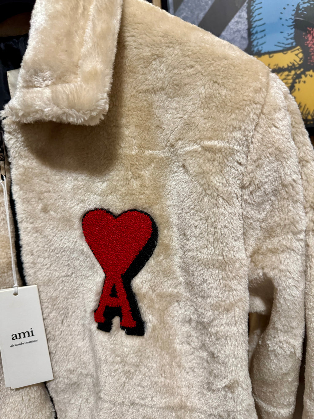 Ami Unisex Μπεζ Γούνινο Μπουφάν - 8001